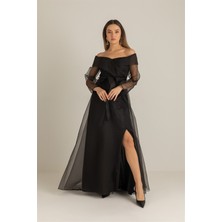 Arin 38714 Bağcıklı Balon Kol Elbise