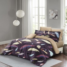 Monohome Nevresim Takımı Çift Kişilik 3D Pamuk Saten Colorful Feather