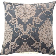 Pillows Store Çiçek Desenli Gri-Krem Kırlent Kılıfı 45CM*45CM