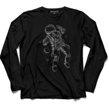 Kendim Seçtim Astronot Uzay Space Cosmos Galaksi Gezegen  2  Uzun Kollu Tişört Baskılı Çocuk T-Shirt