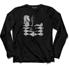 Kendim Seçtim Satranç Zeka Oyunu Şah Mat Vezir Chess  Uzun Kollu Tişört Baskılı Çocuk T-Shirt
