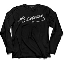 Kendim Seçtim Mustafa Kemal Atatürk Imzası Imza 10 Kasım  Uzun Kollu Tişört Baskılı Çocuk T-Shirt