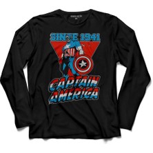 Kendim Seçtim Kaptan Amerika Captaın Amerıca Sınce 1941  Uzun Kollu Tişört Baskılı Çocuk T-Shirt