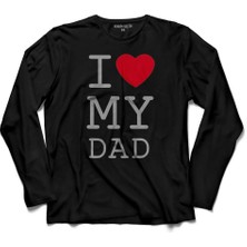 Kendim Seçtim I Love My Dad Babalar Doğum Günü Hediye 5  Uzun Kollu Tişört Baskılı Çocuk T-Shirt