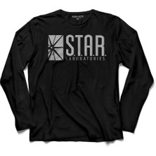 Kendim Seçtim The Flash Star Lab Team S.t.a.r. Laboratorıes  Uzun Kollu Tişört Baskılı Çocuk T-Shirt