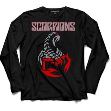 Kendim Seçtim Scorpıons Buen Metal Rock Akrep Burcu  Uzun Kollu Tişört Baskılı Çocuk T-Shirt