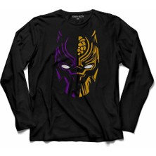 Kendim Seçtim Black Panther Sinema Filmi 2018  Uzun Kollu Tişört Baskılı Çocuk T-Shirt