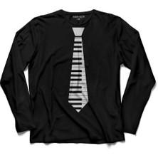 Kendim Seçtim Kravat Piyano Piano Tie Suit Up  Uzun Kollu Tişört Baskili Çocuk T-Shirt