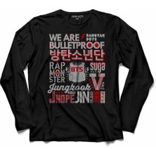 Kendim Seçtim Bts Bangtan Boys Collage Camıseta  Uzun Kollu Tişört Baskılı Çocuk T-Shirt