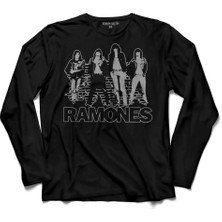 Kendim Seçtim Musical Ramones Punk Rock Müzik 2  Uzun Kollu Tişört Baskılı Çocuk T-Shirt