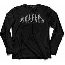 Kendim Seçtim Evolutıon Pug Evrim Dog Köpek Gezdirme  Uzun Kollu Tişört Baskılı Çocuk T-Shirt