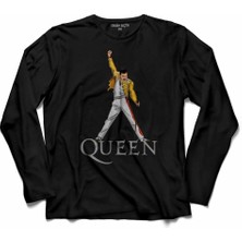 Kendim Seçtim Freddıe Mercury Rock Queen We Are The Champions  Uzun Kollu Tişört Baskılı Çocuk T-Shirt