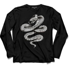 Kendim Seçtim Kral Kara Kobra Yılan King Black Snake Cobra 3  Uzun Kollu Tişört Baskılı Çocuk T-Shirt