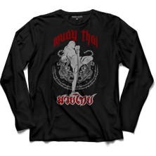 Kendim Seçtim Muay Thaı Tayland Boksu Word Wıth Fıght  Uzun Kollu Tişört Baskılı Çocuk T-Shirt