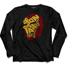 Kendim Seçtim Iron Man Word Art Head Logo Demir Adam  Uzun Kollu Tişört Baskılı Çocuk T-Shirt