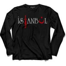 Kendim Seçtim Istanbul Tasarım Ay Yıldız Kılıç Hilal  Uzun Kollu Tişört Baskılı Çocuk T-Shirt