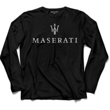 Kendim Seçtim Maseratı Logo Black 3  Uzun Kollu Tişört Baskılı Çocuk T-Shirt