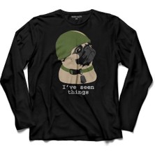 Kendim Seçtim Pug Of War Life Dog Chubby  Uzun Kollu Tişört Baskılı Çocuk T-Shirt