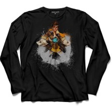 Kendim Seçtim Overwatch Tracer Heroes Steam Logo 2  Uzun Kollu Tişört Baskılı Çocuk T-Shirt