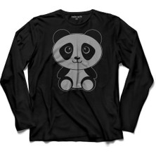 Kendim Seçtim Panda Aşkı Bear Heart Love Kalp Romantik Ayı 2  Uzun Kollu Tişört Baskılı Çocuk T-Shirt