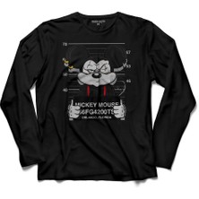 Kendim Seçtim Mıckey Mouse Logo Hapishane  Uzun Kollu Tişört Baskılı Çocuk T-Shirt