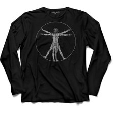Kendim Seçtim Leonardo Da Vinci Anatomy Anatomi Altın Oran  Uzun Kollu Tişört Baskılı Çocuk T-Shirt