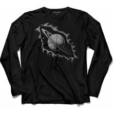 Kendim Seçtim Satürn Halkaları Nasa Uydu Gezegen Uzay Cosmos  Uzun Kollu Tişört Baskılı Çocuk T-Shirt