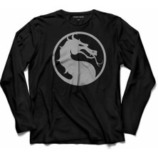Kendim Seçtim Mortal Kombat Xl x Logo  Uzun Kollu Tişört Baskılı Çocuk T-Shirt
