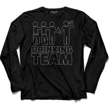 Kendim Seçtim Drınking Team Içici Takım Alkol Bira Rakı  Uzun Kollu Tişört Baskılı Çocuk T-Shirt