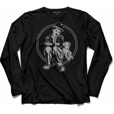 Kendim Seçtim Charlıe Chaplın Köpeği Dog Sinema  Uzun Kollu Tişört Baskılı Çocuk T-Shirt