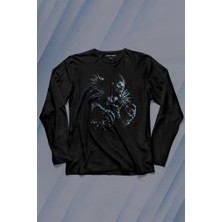 Kendim Seçtim Death Note Nighmare Canavar Silüeti Dizi Anime Uzun Kollu Tişört Baskılı Çocuk T-Shirt