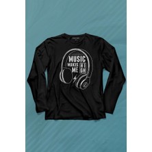 Kendim Seçtim Lost Boyz Musicmakes Me High Kulaklık Uzun Kollu Tişört Baskılı Çocuk T-Shirt