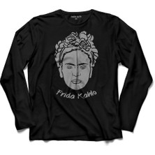 Kendim Seçtim Frıda Kahlo Silüet Feminist Güçlü Özgür Kadın 2  Uzun Kollu Tişört Baskılı Çocuk T-Shirt