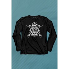 Kendim Seçtim Gangster Style Bear Smoke Gung Tüfekli Ayı Uzun Kollu Tişört Baskılı Çocuk T-Shirt