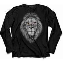 Kendim Seçtim Galatasaray Aslan Kafa Lıon Head  Uzun Kollu Tişört Baskılı Çocuk T-Shirt