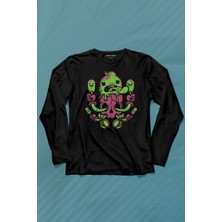 Kendim Seçtim Icecream Skull Dondurma Kurukafa Street Wear Uzun Kollu Tişört Baskılı Çocuk T-Shirt