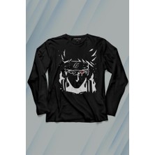 Kendim Seçtim Naruto Kakashi Anime Dizi Uzun Kollu Tişört Baskılı Çocuk T-Shirt