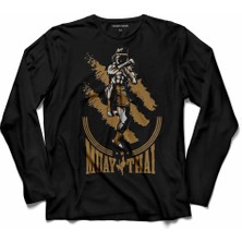 Kendim Seçtim Muay Thaı Muaythaı Kick Boks Boxing Uzak Doğu  Uzun Kollu Tişört Baskılı Çocuk T-Shirt