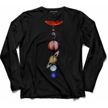 Kendim Seçtim Gezegenler Güneş Sistemi Solar System Uzay Cosmos  Uzun Kollu Tişört Baskılı Çocuk T-Shirt
