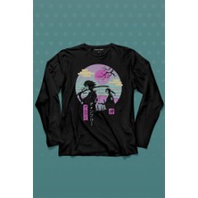 Kendim Seçtim Samurai Chillhop Samuray Japonca Chill Uzun Kollu Tişört Baskılı Çocuk T-Shirt