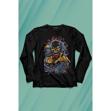 Kendim Seçtim Zombie Halloween Skull Darkness Vampir Uzun Kollu Tişört Baskılı Çocuk T-Shirt