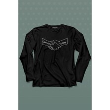 Kendim Seçtim Ülke Dostluk Türkiye Almanya Friends El Tokalaşma Uzun Kollu Tişört Baskılı Çocuk T-Shirt