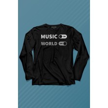 Kendim Seçtim Musicon World Off Müzik Dünya Uzun Kollu Tişört Baskılı Çocuk T-Shirt