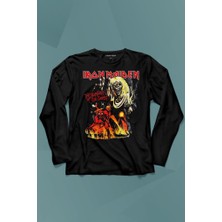 Kendim Seçtim Iron Maiden 2 The Number Of The Beast Musicuzun Kollu Tişört Baskılı T-Shirt