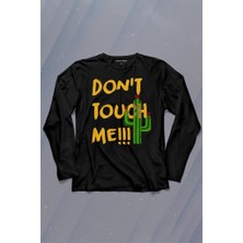 Kendim Seçtim Don't Touch Me Kaktüs Uzun Kollu Tişört Baskılı Çocuk T-Shirt