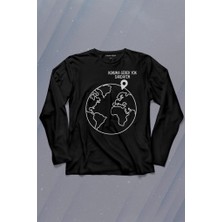 Kendim Seçtim Konuma Gerek Yok Dünya Minimal Uzun Kollu Tişört Baskılı Çocuk T-Shirt