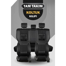 Ack renault Megane 3 Uyumlu Lüks Deri Oto Koltuk Kılıfı Ön/arka Set Elit Siyah