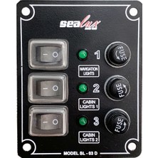 Kartal Marin Sealux 3 Anahtarlı Switch Panel 12-24v Sigorta Paneli