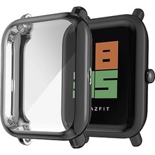 Basias Amazfit Bip U / Bip S Akıllı Saat Uyumlu Önü Kapalı Tpu Silikon Kılıf 360 Koruma