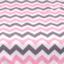 Baby Meva Fitted Pembe Zigzag Bebek Çarşafı 50x90